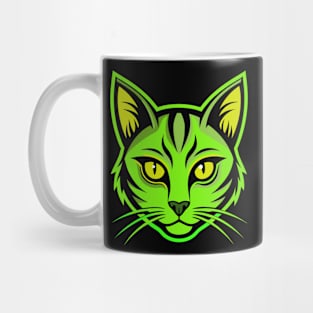 Neon green cat head Mug